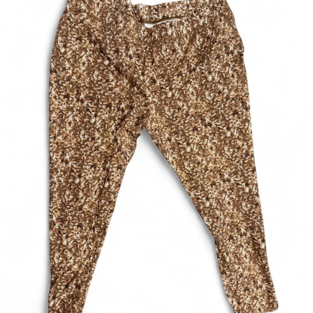Lane Bryant Women's Unique Gold Metallic Sequin Print Leggings
